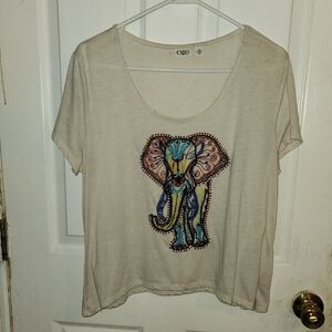Cato Beige Elephant Graphic Women's Tee